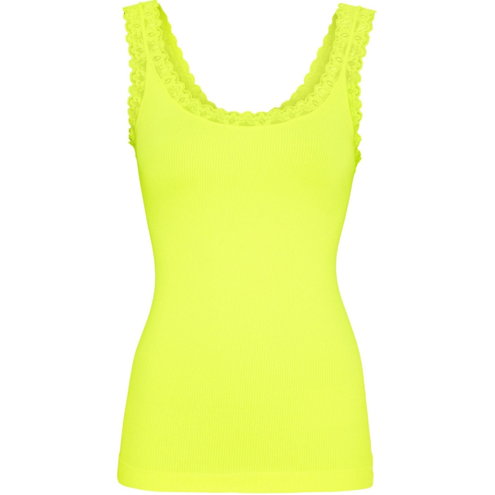 Giallo Fluo microfiber rib top Frida - Capuchon Fashion