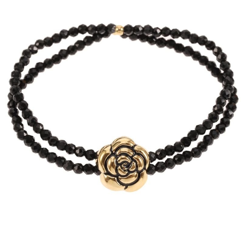 Goud met zwarte bloem bracelet - Capuchon Fashion