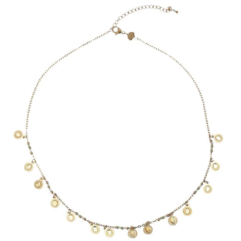 Gouden allover munt necklace gold - Capuchon Fashion