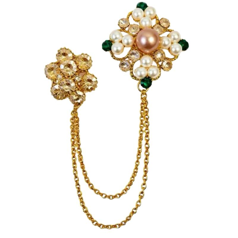 Gouden bloemetjes broche Ashley - Capuchon Fashion