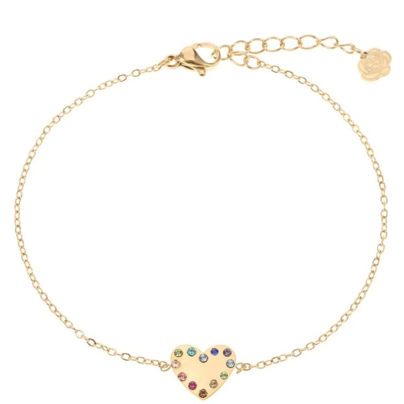 Gouden bracelet alloy met hart - Capuchon Fashion