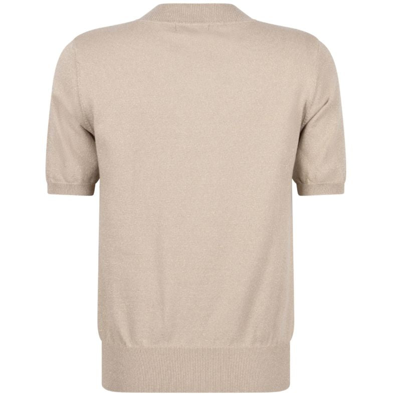 Gouden knitted korte mouw top Uma - Capuchon Fashion