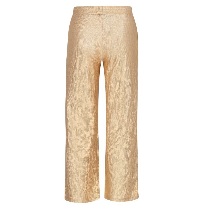 Gouden straigt leg metallic broek Fenya - Capuchon Fashion