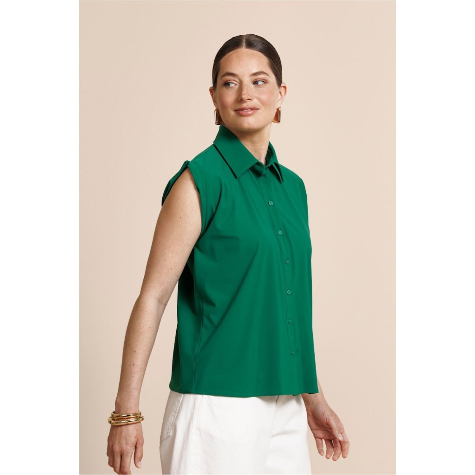 Grass Green travel blouse Georgie - Capuchon Fashion