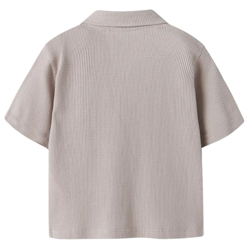 Greige regular fit shirt Harve - Capuchon Fashion