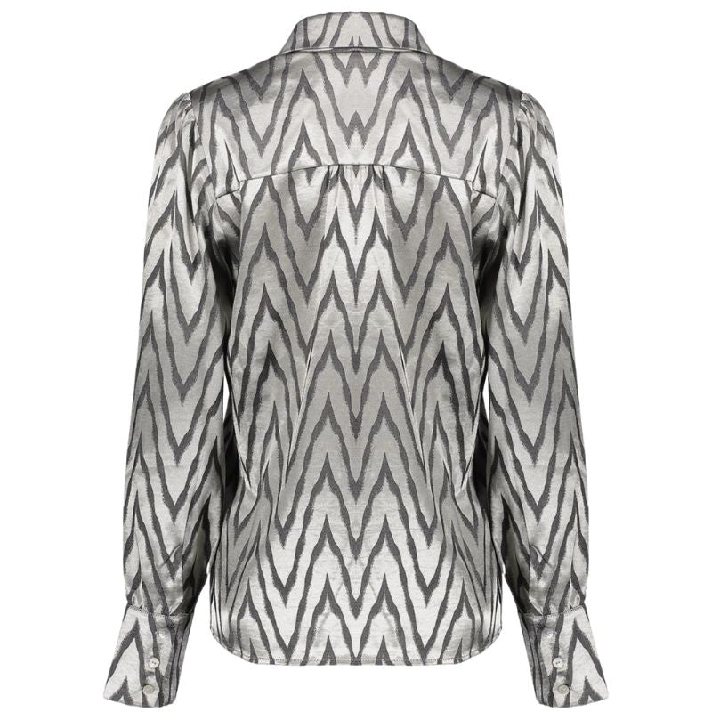 Grijs geprinte animal blouse 53593 - Capuchon Fashion