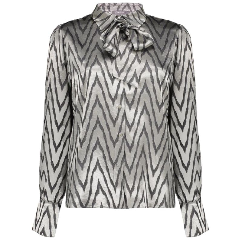 Grijs geprinte animal blouse 53593 - Capuchon Fashion