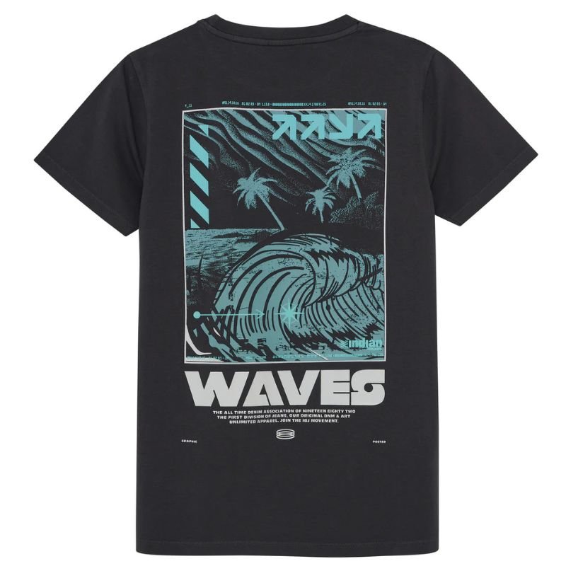 Grijs t-shirt Backprint Wave - Capuchon Fashion