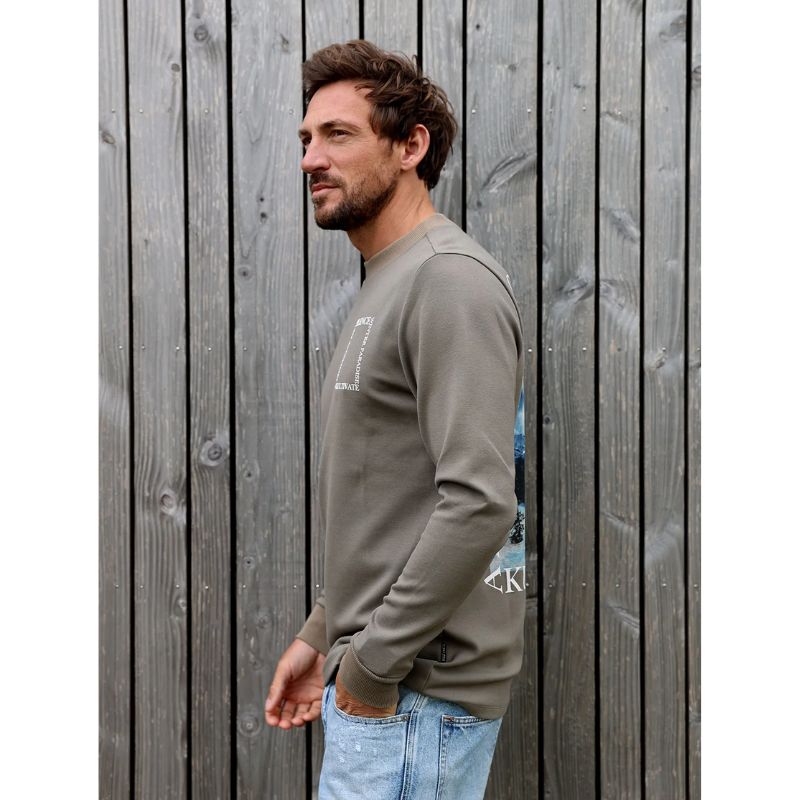 Grijsgroene longsleeve sweater Luxury Silence - Capuchon Fashion
