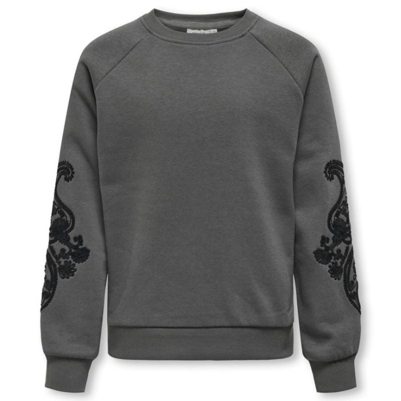 Grijze embroidery sweat Easton - Capuchon Fashion