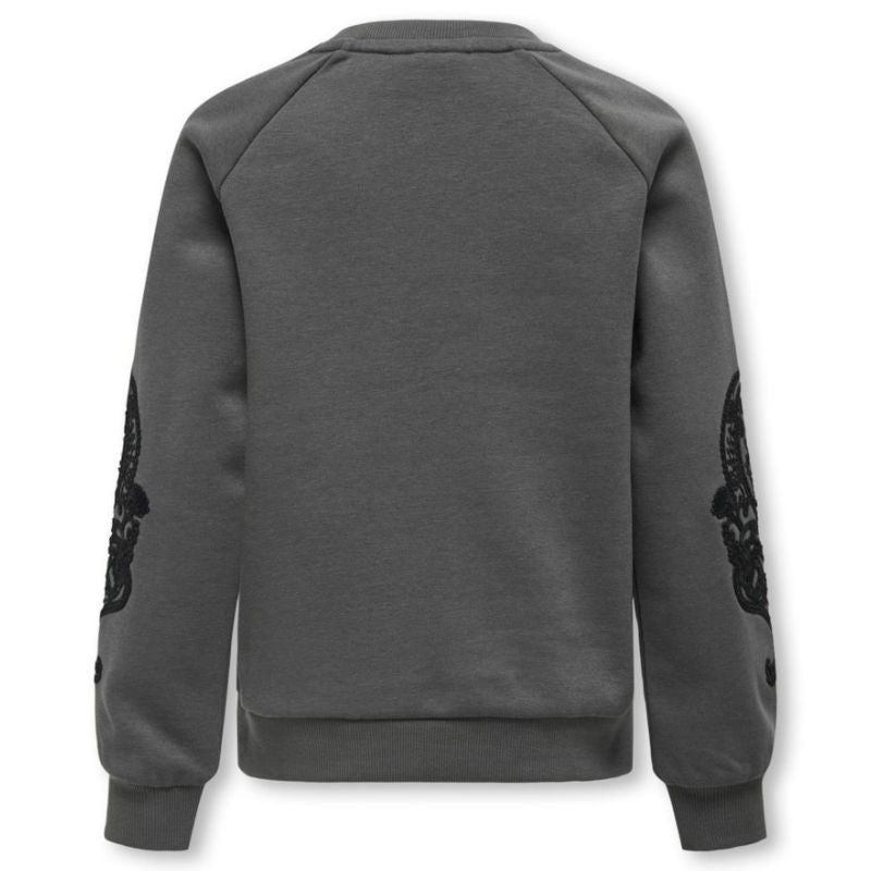 Grijze embroidery sweat Easton - Capuchon Fashion