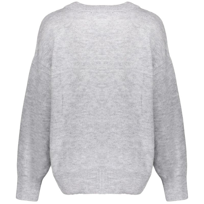 Grijze oversized NYC pullover 54561 - Capuchon Fashion