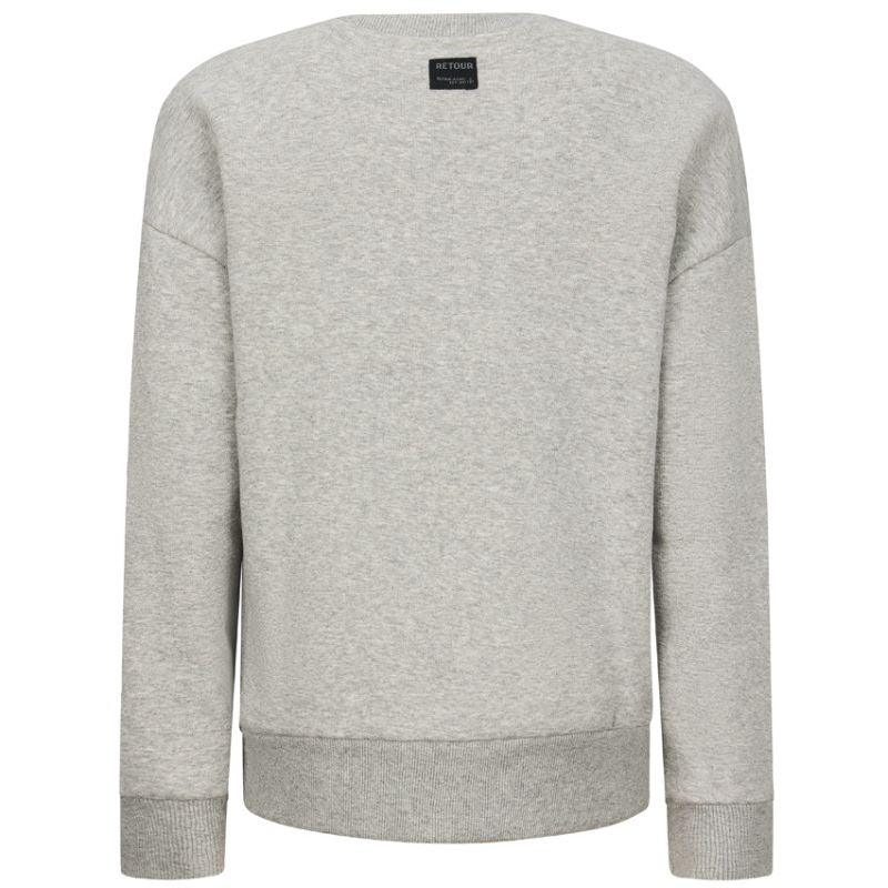 Grijze sweater met borstprint Edo - Capuchon Fashion
