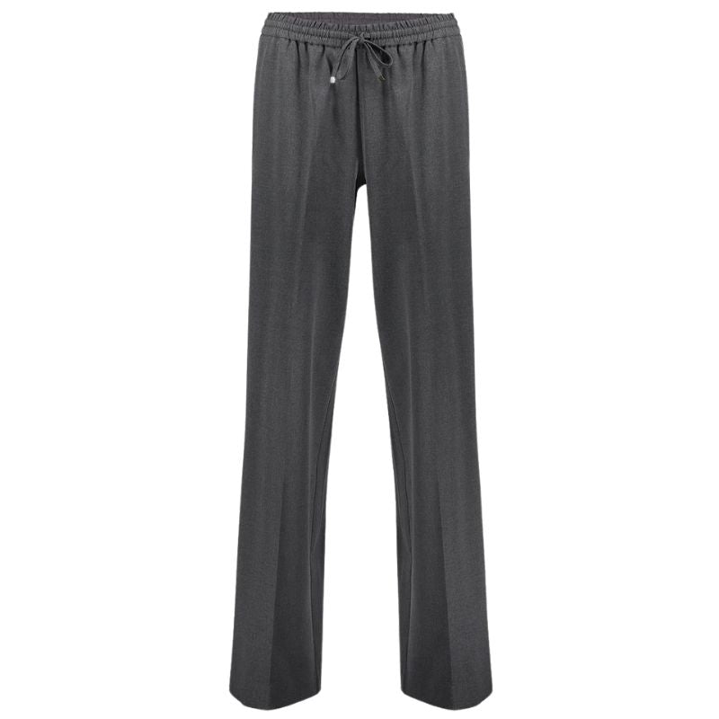 Grijze wide leg broek 51527 met koord - Capuchon Fashion