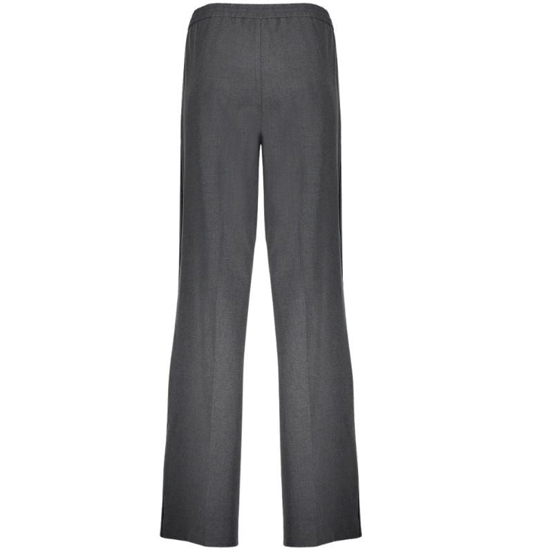 Grijze wide leg broek 51527 met koord - Capuchon Fashion