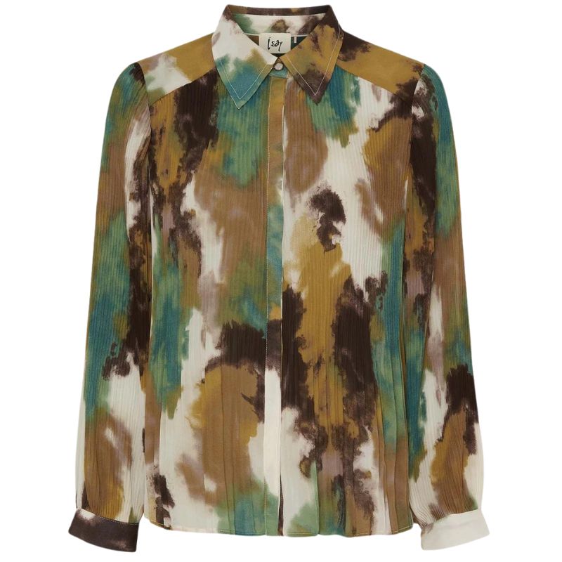 Groen geprinte blouse Thea - Capuchon Fashion