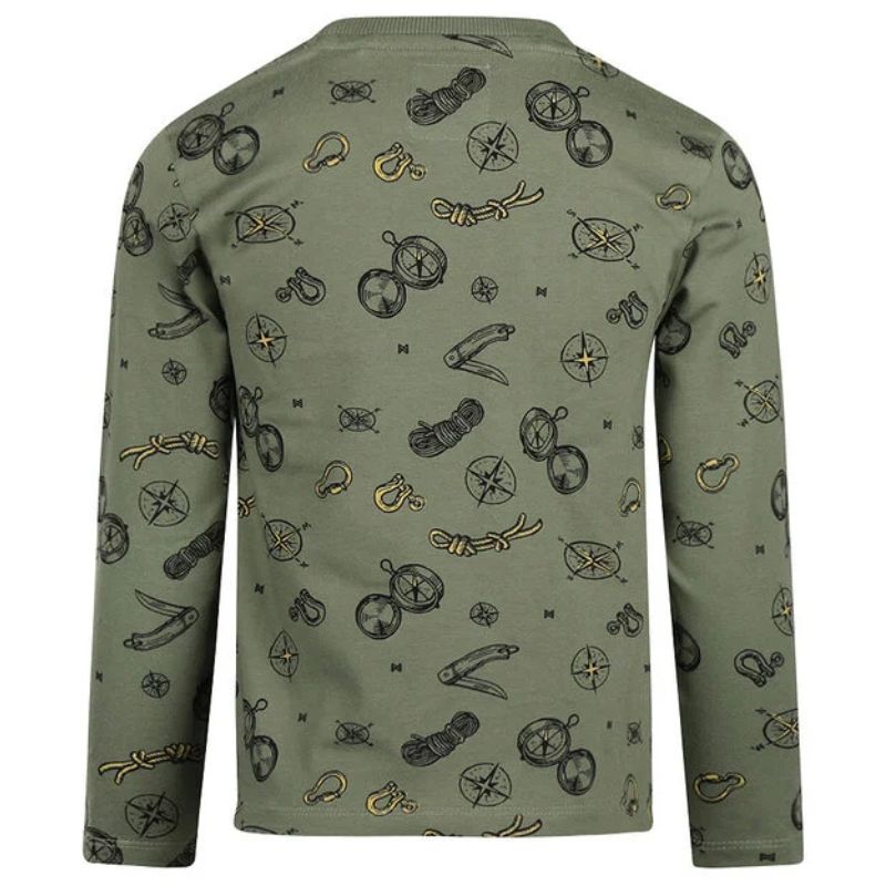 Groen geprinte longsleeve O56887 - Capuchon Fashion