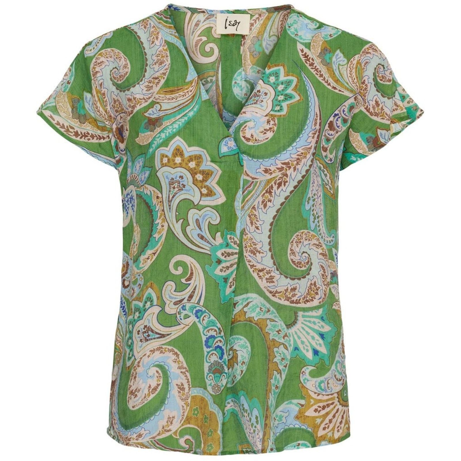 Groen geprinte paisley top Lotta - Capuchon Fashion