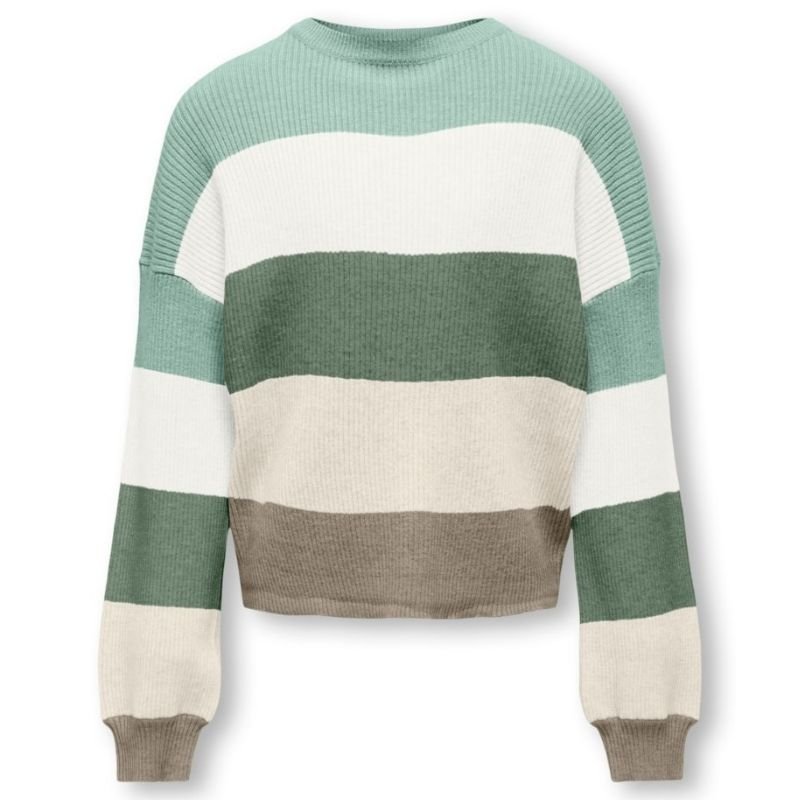 Groen gestreepte pullover Sandy - Capuchon Fashion