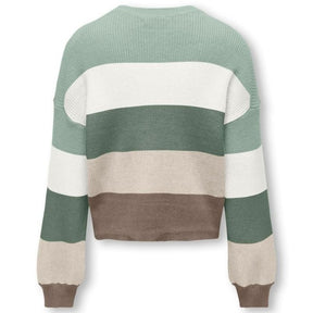 Groen gestreepte pullover Sandy - Capuchon Fashion