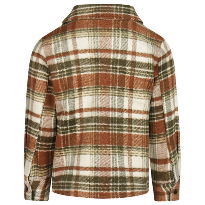 Groen met bruin checkprint shirt O56876 - Capuchon Fashion