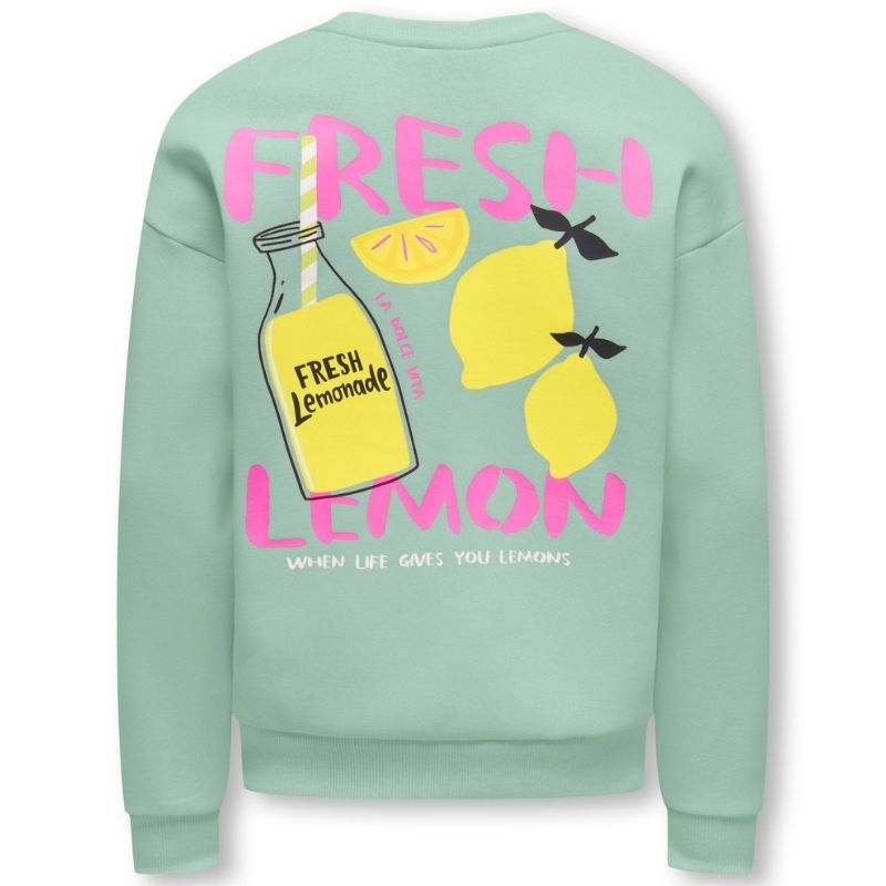 Groen met print loose sweater Canasta - Capuchon Fashion