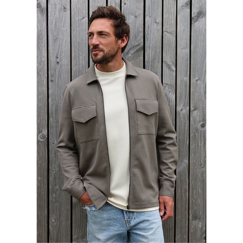 Groen regular fit shirt Luxury Zip - Capuchon Fashion