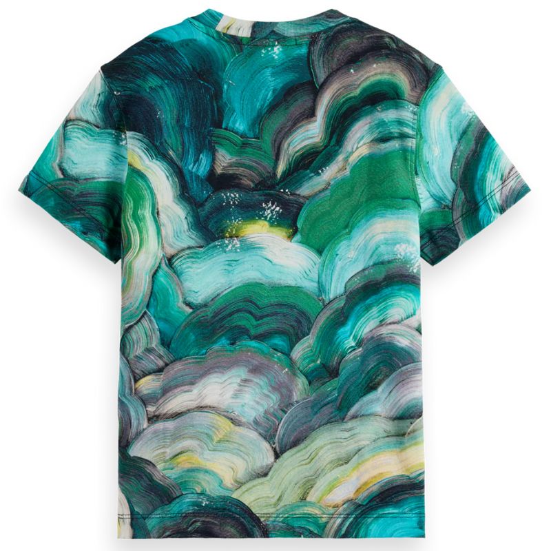 Groen relaxed fit geprint t-shirt - Capuchon Fashion