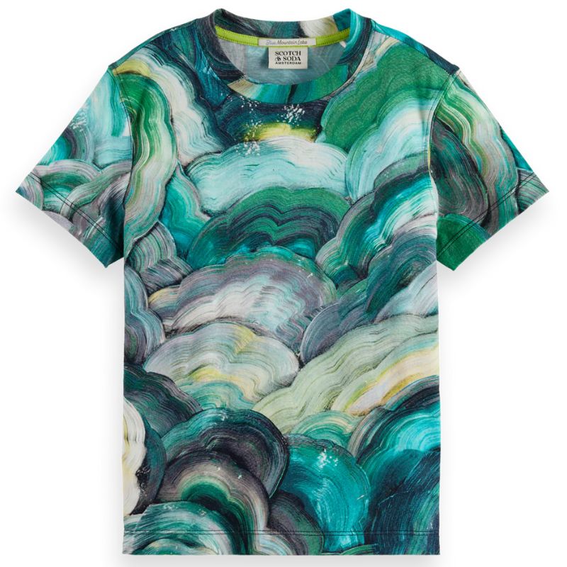 Groen relaxed fit geprint t-shirt - Capuchon Fashion