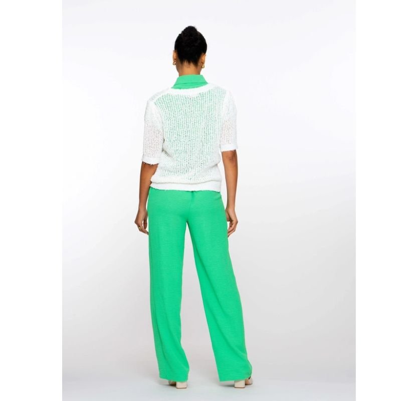 Groene crinckle broek 51127 - Capuchon Fashion
