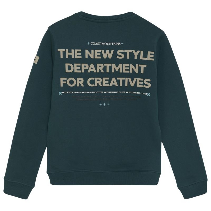 Groene loose fit Sweat Backprint - Capuchon Fashion