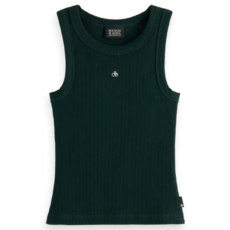 Groene tank top baby rib - Capuchon Fashion