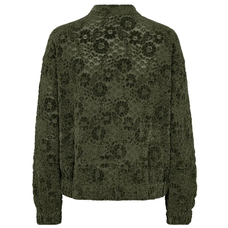 Groene velvet bomberjacket Gry - Capuchon Fashion