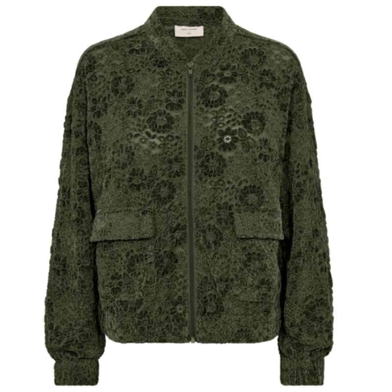 Groene velvet bomberjacket Gry - Capuchon Fashion