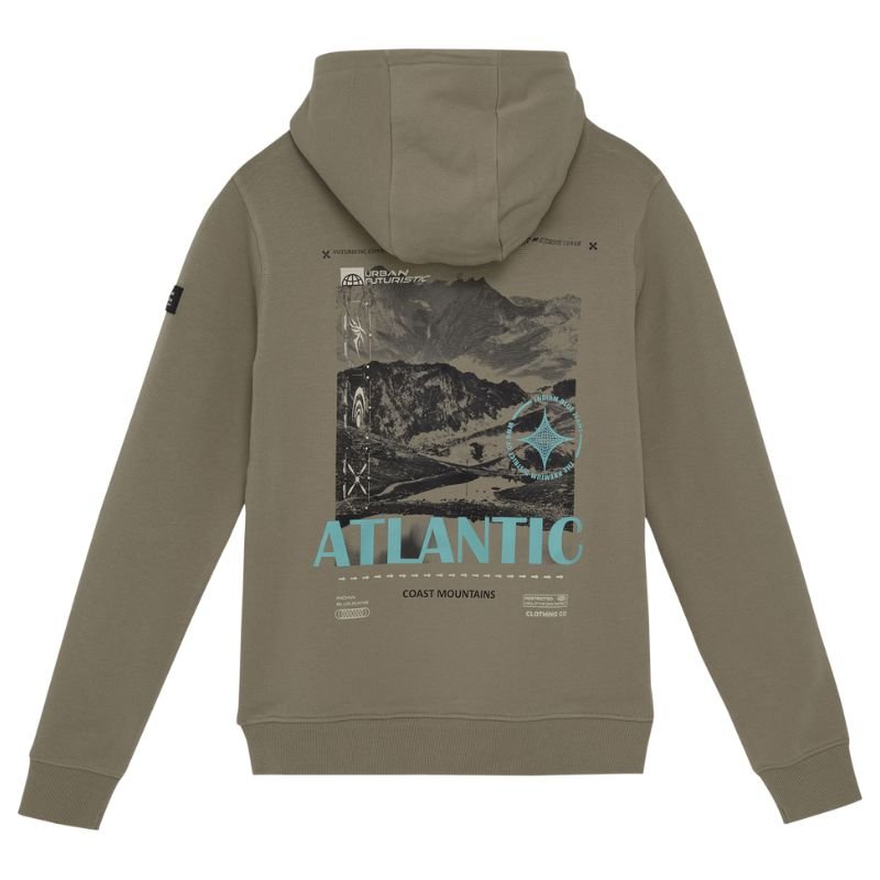 Groengrijze hoodie Backprint - Capuchon Fashion