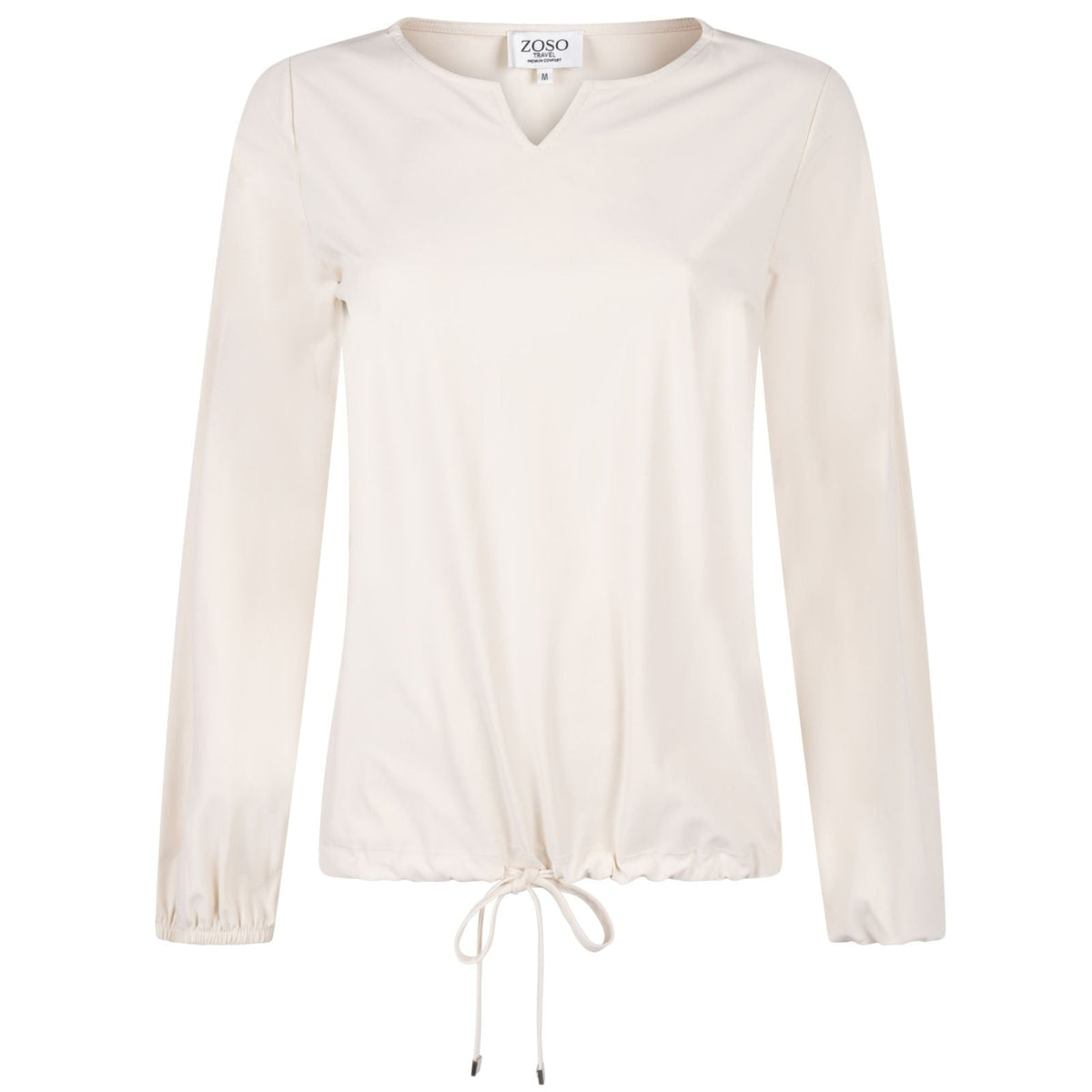 Ivoorwitte lange mouw travel blouse Joan - Capuchon Fashion