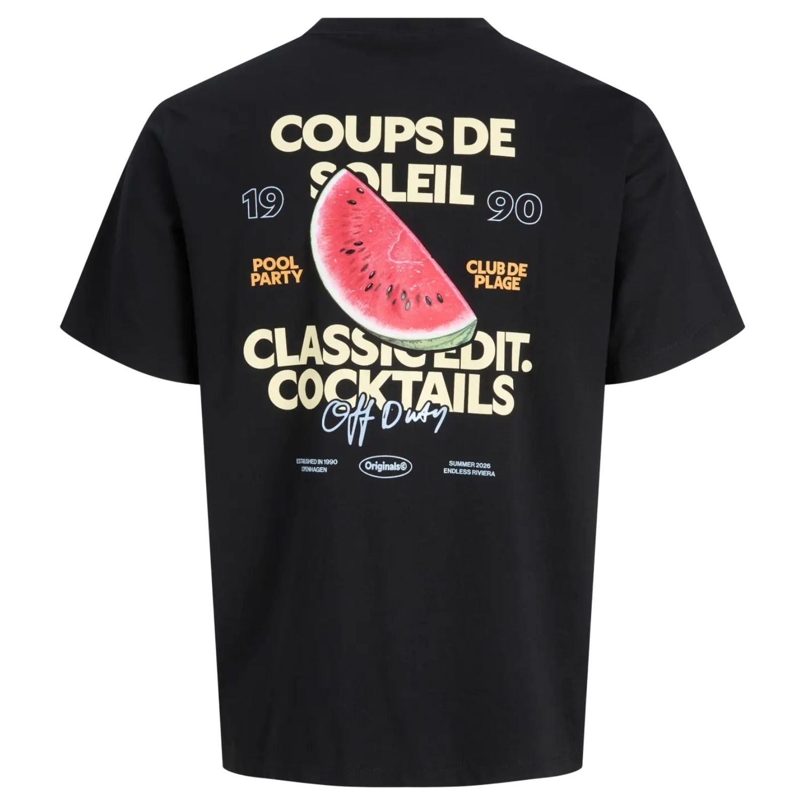 Zwart t-shirt Riviera Vintage Poster