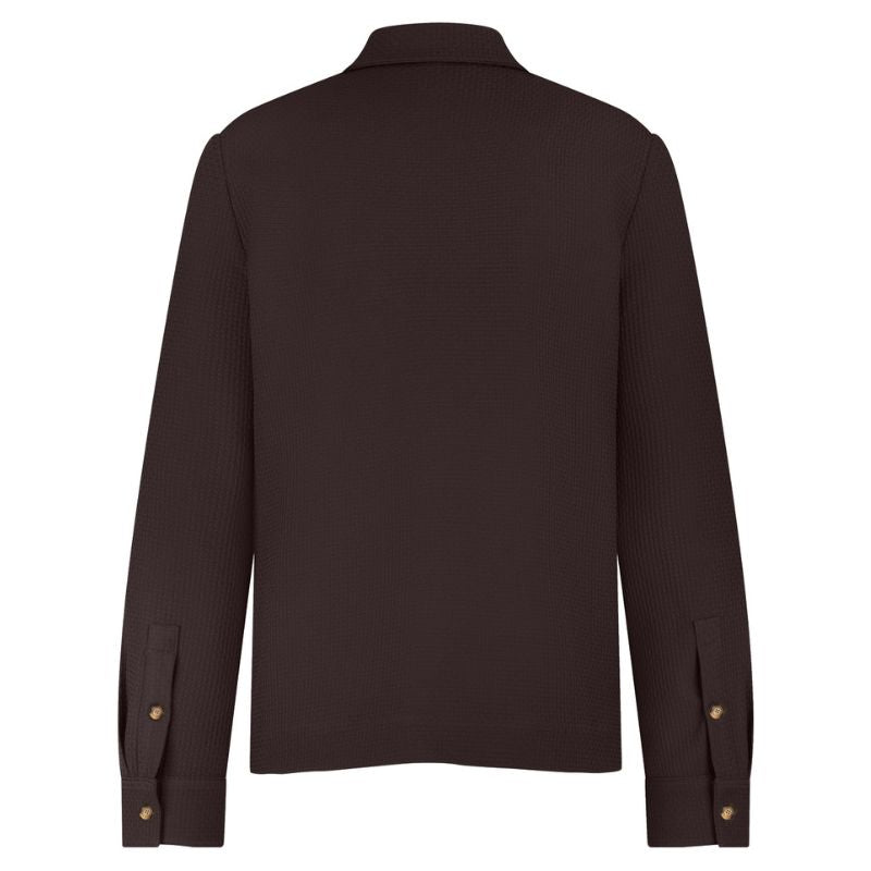 Espresso blouse jacket Jessa waffle