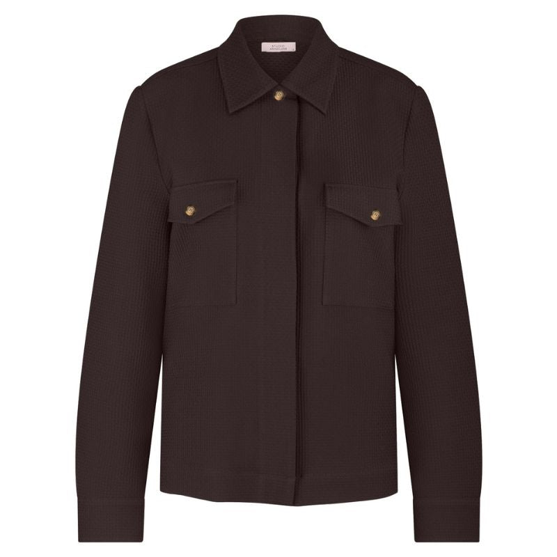 Espresso blouse jacket Jessa waffle