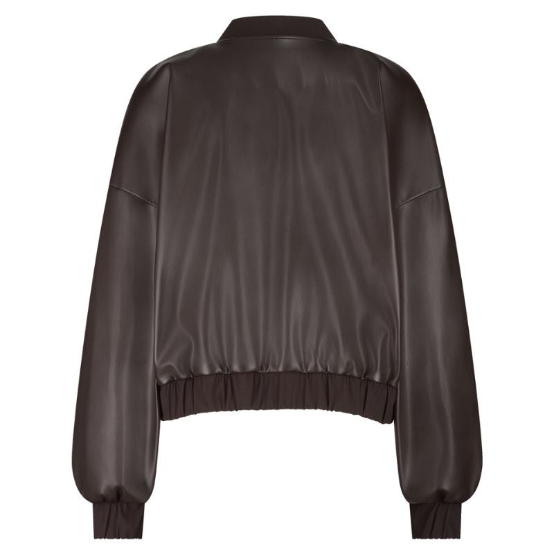Espresso bomber Mayte faux leather