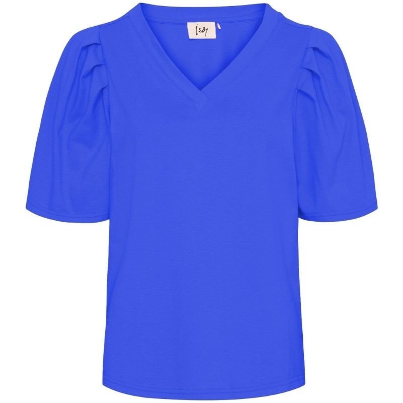 Jeansblauw v-neck ss t-shirt Tinni - Capuchon Fashion