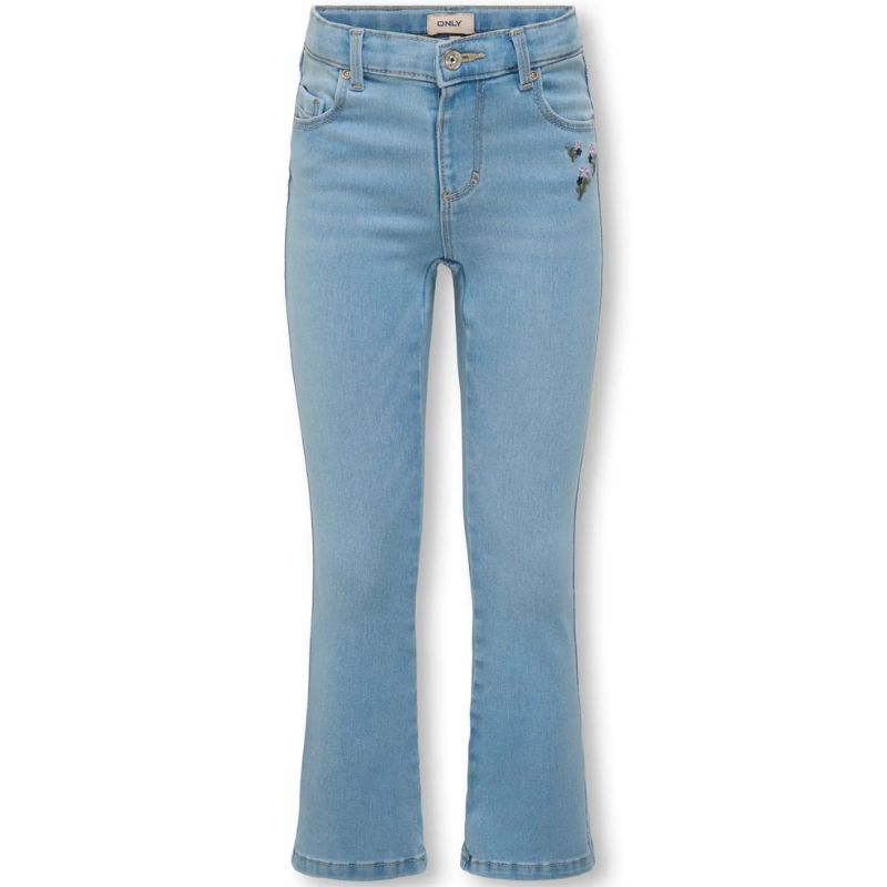 Light Blue Denim flared jeans Royal Flower