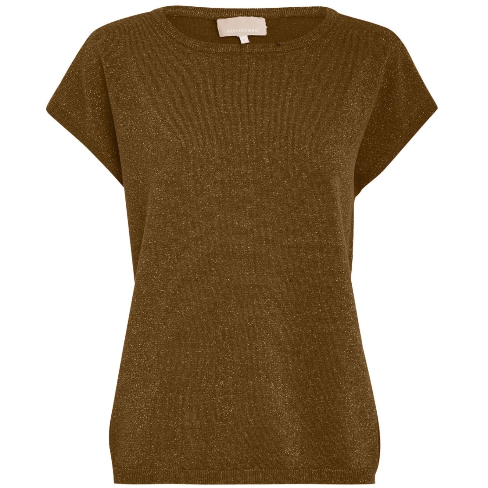 Kangaroo Brown Metallic knit top Remi - Capuchon Fashion