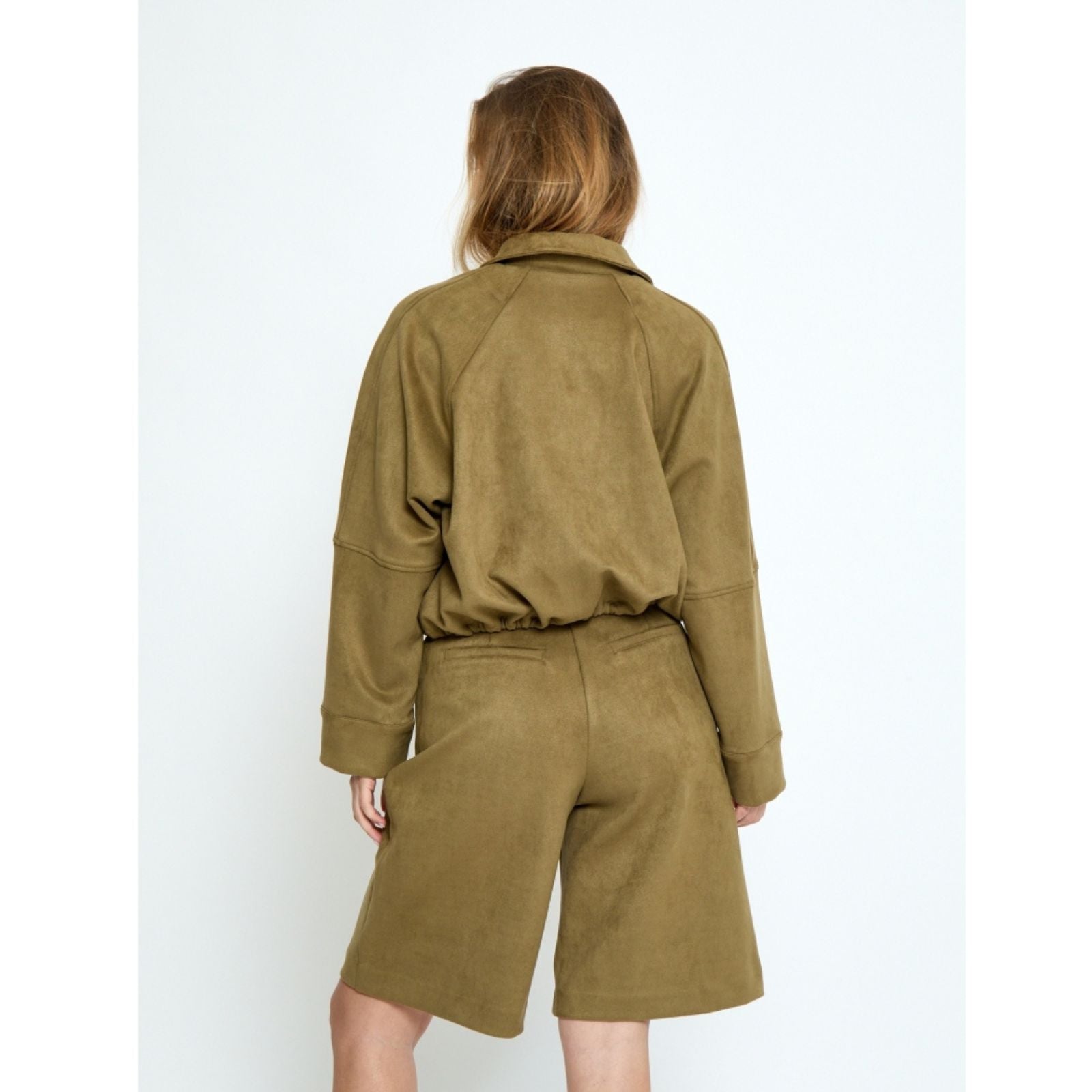 Kangaroo Brown suedine jacket Roxanna - Capuchon Fashion