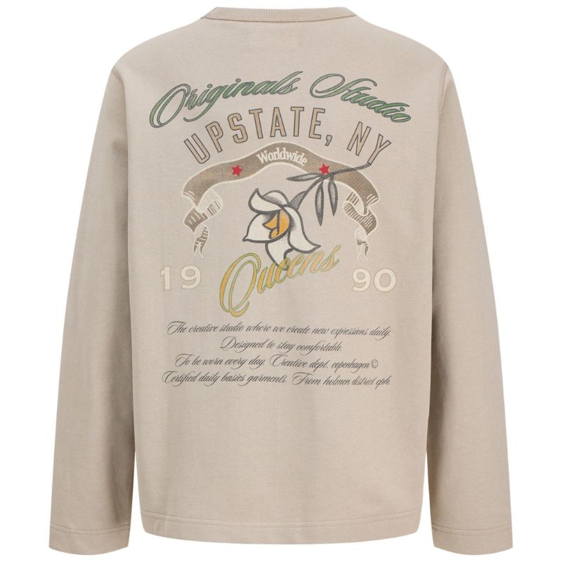 Khaki crew neck sweater Upstate Graphic - Capuchon Fashion