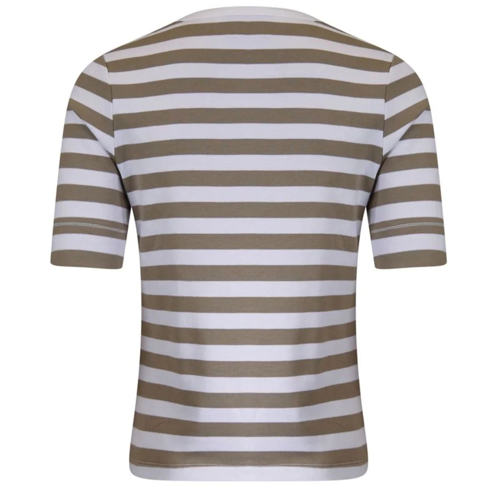 Khaki groen gestreept t-shirt 613168 - Capuchon Fashion