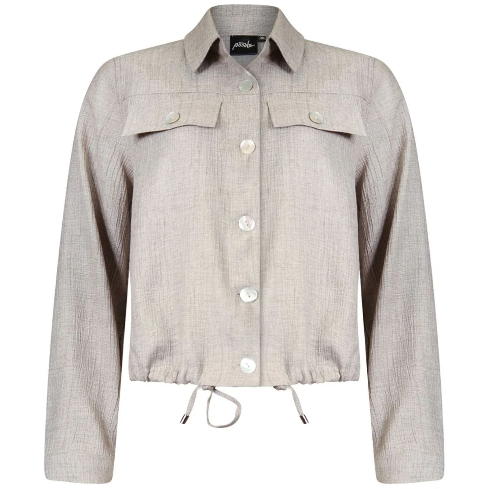 Khaki groene jacket met borstzakken 613216 - Capuchon Fashion