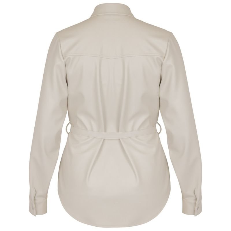 Kit beige faux leather blouse Bodil - Capuchon Fashion