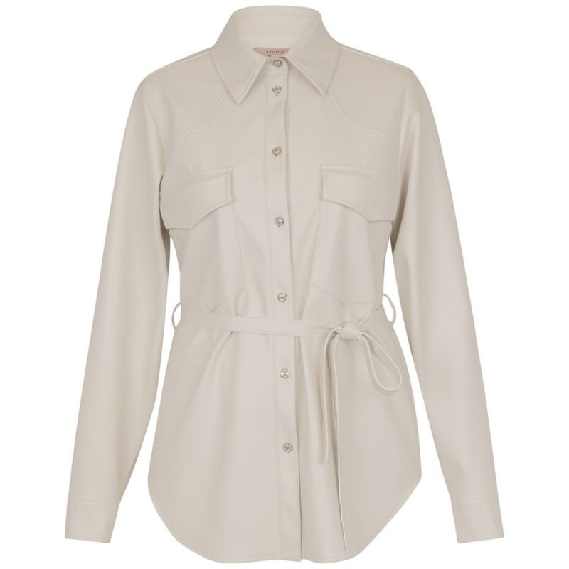 Kit beige faux leather blouse Bodil - Capuchon Fashion