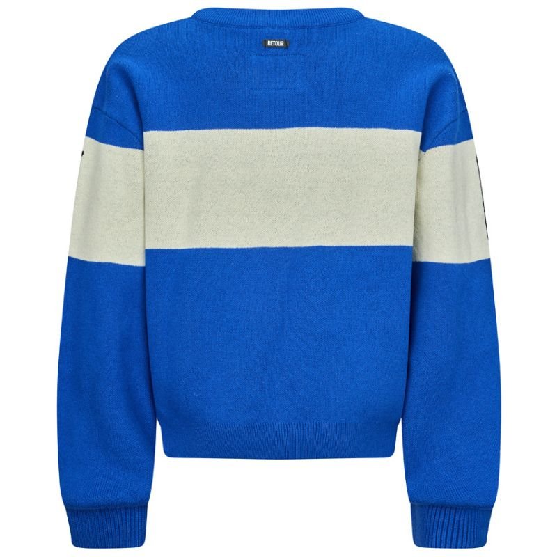 Kobaltblauwe Enjoy sweater Veline - Capuchon Fashion
